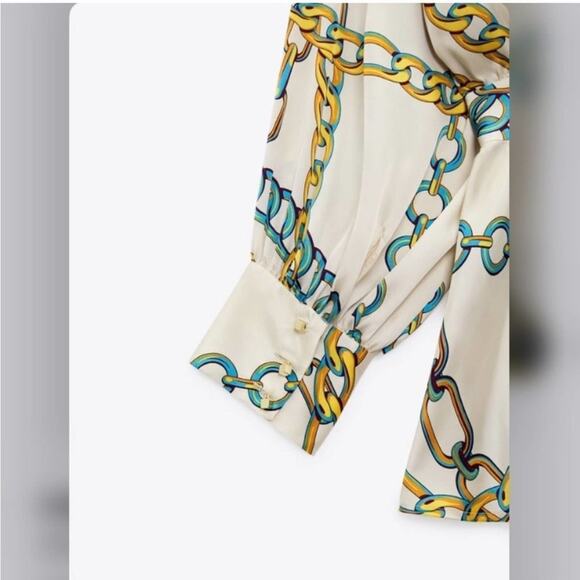 Zara Chain Print Top Size Medium - Picture 8 of 9